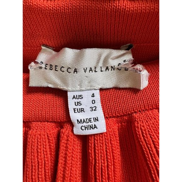 Rebecca Vallance Carpi Off Shoulder Ruffled Stretch Knit Mini Dress Size 0 Red - Picture 9 of 13